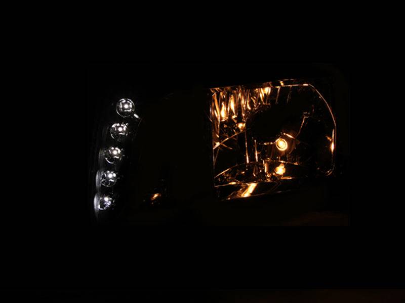 ANZO 2003-2017 Chevy Express Crystal Headlight Black - Striker Modified