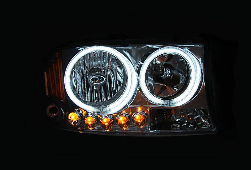 ANZO 2003-2017 Chevy Express Crystal Headlight Black - Striker Modified