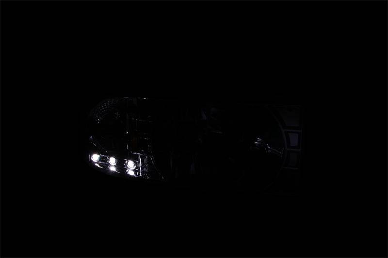 ANZO 2003-2017 Chevy Express Crystal Headlight Black - Striker Modified