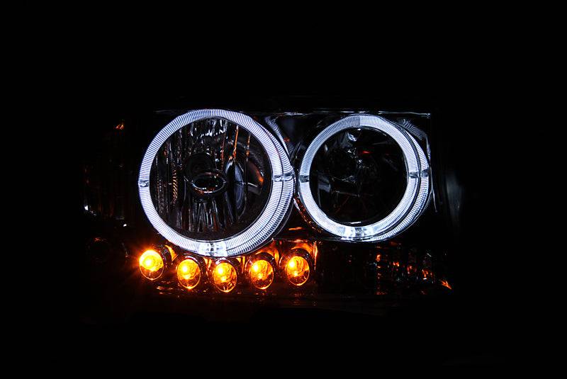 ANZO 2003-2017 Chevy Express Crystal Headlight Black - Striker Modified