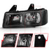 ANZO 2003-2017 Chevy Express Crystal Headlight Black - Striker Modified