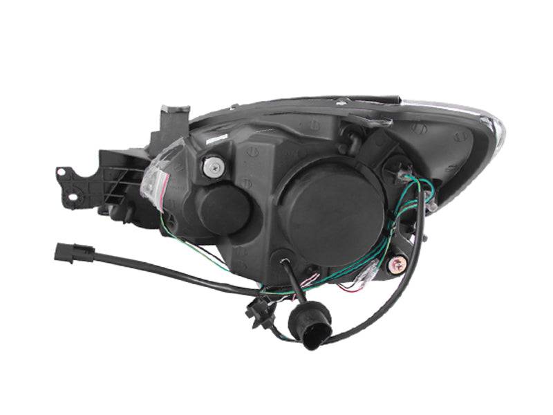 ANZO 2004-2007 Mitsubishi Lancer Projector Headlights w/ Halo Black (CCFL) - Striker Modified