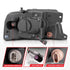 ANZO 2004-2008 Ford  F-150 Projector Headlights w/ Light Bar Black Housing - Striker Modified