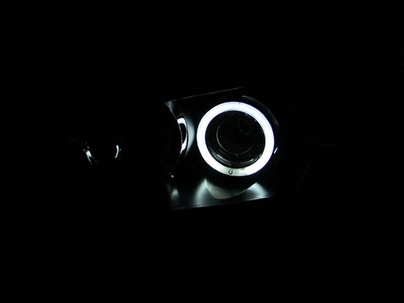 ANZO 2004-2008 Mazda 3 Projector Headlights w/ Halo Black (CCFL) - Striker Modified