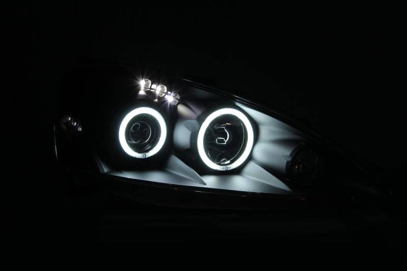 ANZO 2005-2006 Acura Rsx Projector Headlights w/ Halo Black - Striker Modified
