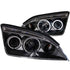ANZO 2005-2007 Ford Focus Projector Headlights w/ Halo Black - Striker Modified
