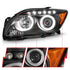 ANZO 2005-2010 Scion Tc Projector Headlights w/ Halo Black (CCFL) - Striker Modified