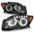 ANZO 2005-2010 Scion Tc Projector Headlights w/ Halo Black (CCFL) - Striker Modified