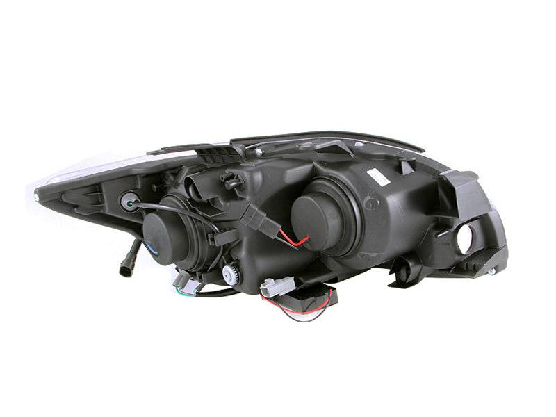ANZO 2005-2010 Scion Tc Projector Headlights w/ Halo Black (CCFL) - Striker Modified
