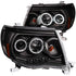 ANZO 2005-2011 Toyota Tacoma Projector Headlights w/ Halo Black - Striker Modified