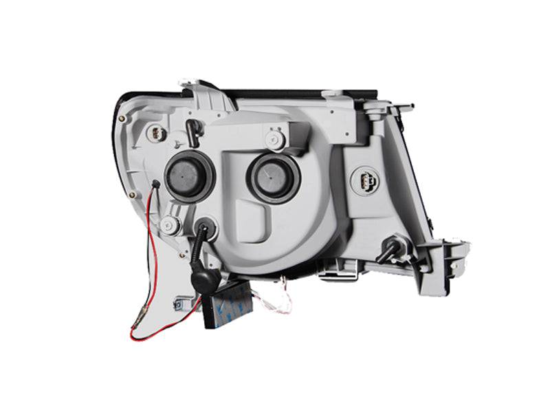 ANZO 2005-2011 Toyota Tacoma Projector Headlights w/ Halo Black - Striker Modified