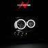ANZO 2005-2011 Toyota Tacoma Projector Headlights w/ Halo Black - Striker Modified