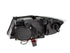 ANZO 2006-2008 BMW 3 Series E90-E91 Projector Headlights w/ Halo w/ LED Bar Black (CCFL) - Striker Modified