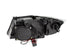 ANZO 2006-2008 BMW 3 Series E90-E91 Projector Headlights w/ Halo w/ LED Bar Black (CCFL) - Striker Modified