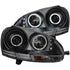 ANZO 2006-2009 Volkswagen Rabbit Projector Headlights w/ Halo Black (CCFL) - Striker Modified