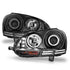 ANZO 2006-2009 Volkswagen Rabbit Projector Headlights w/ Halo Black (CCFL) - Striker Modified