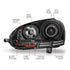 ANZO 2006-2009 Volkswagen Rabbit Projector Headlights w/ Halo Black (CCFL) - Striker Modified