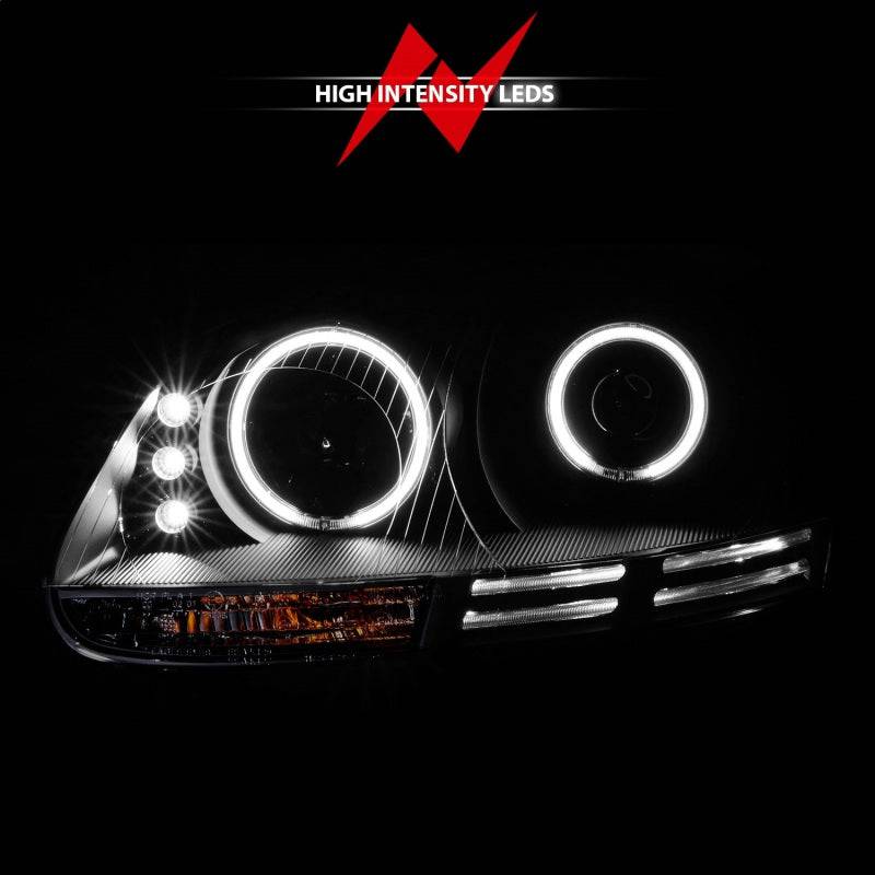 ANZO 2006-2009 Volkswagen Rabbit Projector Headlights w/ Halo Black (CCFL) - Striker Modified