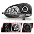 ANZO 2006-2009 Volkswagen Rabbit Projector Headlights w/ Halo Black (CCFL) - Striker Modified