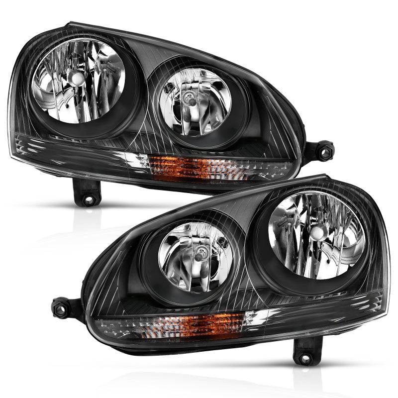 ANZO 2006-2009 Volkswagen Us Rabbit Crystal Headlight Black (Halogen Only) - Striker Modified