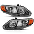 ANZO 2006-2011 Honda Civic 4 Door Crystal Headlight Black Amber (OE Replacement) - Striker Modified