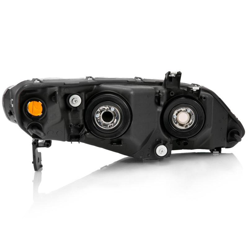 ANZO 2006-2011 Honda Civic 4 Door Crystal Headlight Black Amber (OE Replacement) - Striker Modified