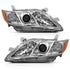 ANZO 2007-2009 Toyota Camry Projector Headlight Chrome Amber (OE Replacement) - Striker Modified
