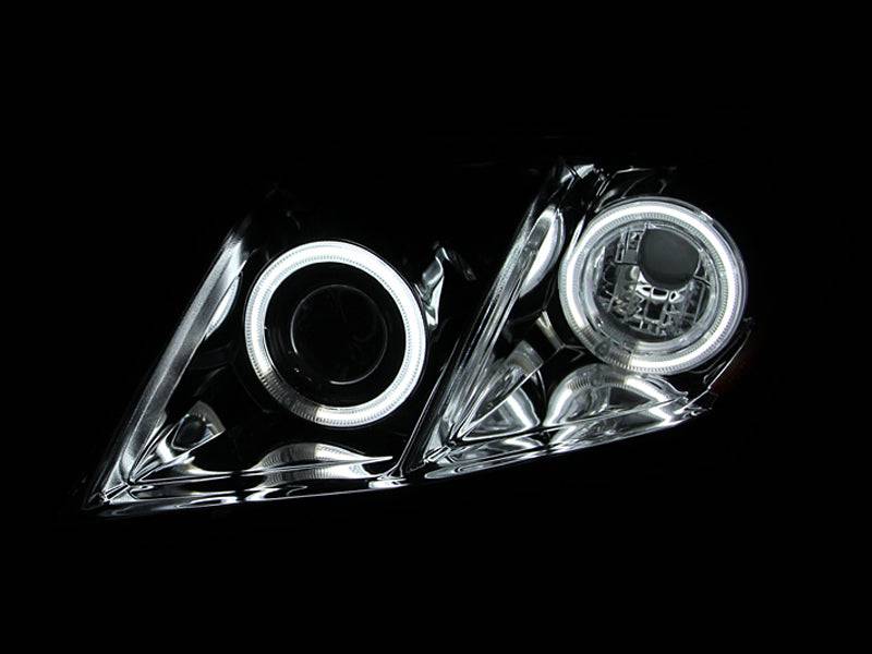 ANZO 2007-2009 Toyota Camry Projector Headlights w/ Halo Black - Striker Modified