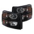 ANZO 2007-2013 Chevrolet Silverado Crystal Headlights Black - Striker Modified