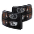 ANZO 2007-2013 Chevrolet Silverado Crystal Headlights Black - Striker Modified