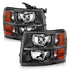 ANZO 2007-2013 Chevrolet Silverado Crystal Headlights Black - Striker Modified