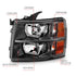 ANZO 2007-2013 Chevrolet Silverado Crystal Headlights Black - Striker Modified