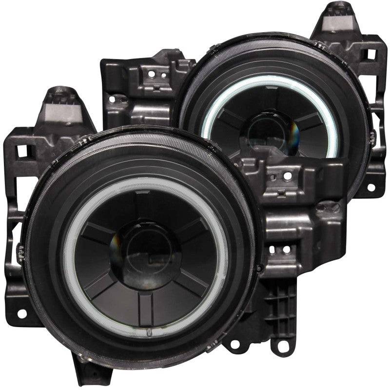 ANZO 2007-2013 Toyota Fj Cruiser Projector Headlights w/ Halo Black - Striker Modified