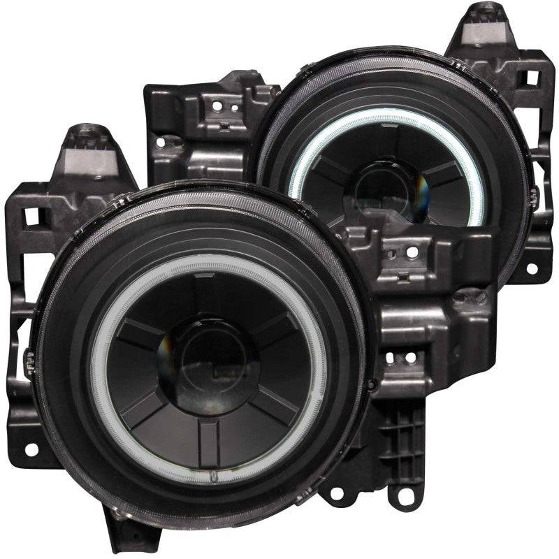 ANZO 2007-2013 Toyota Fj Cruiser Projector Headlights w/ Halo Black - Striker Modified