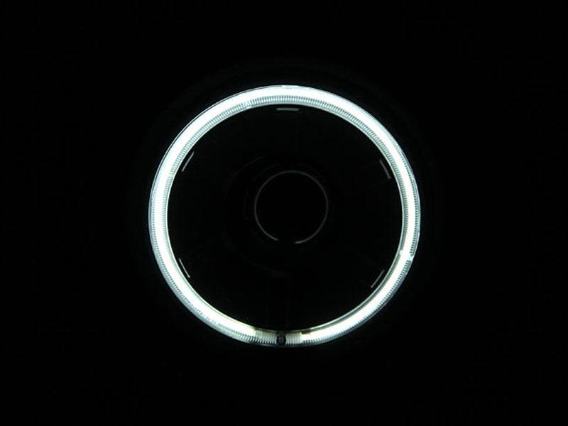 ANZO 2007-2013 Toyota Fj Cruiser Projector Headlights w/ Halo Black - Striker Modified