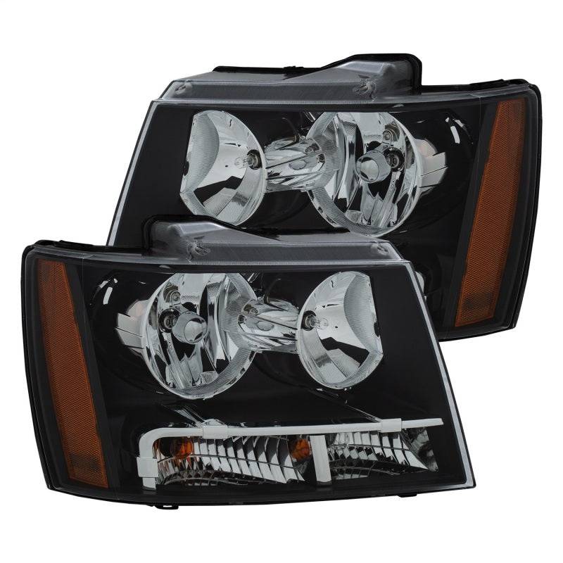 ANZO 2007-2014 Chevrolet Tahoe/Suburban Crystal Headlights Black - Striker Modified