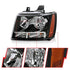 ANZO 2007-2014 Chevrolet Tahoe/Suburban Crystal Headlights Black - Striker Modified