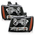 ANZO 2007-2014 Chevrolet Tahoe/Suburban Crystal Headlights Black - Striker Modified