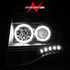 ANZO 2007-2014 Ford Expedition Projector Headlights w/ Halo Black - Striker Modified