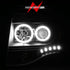 ANZO 2007-2014 Ford Expedition Projector Headlights w/ Halo Black - Striker Modified