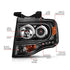 ANZO 2007-2014 Ford Expedition Projector Headlights w/ Halo Black - Striker Modified