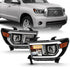 ANZO 2007-2014 Toyota Tundra Projector Light Bar H.L Black Amber(Led High Beam) (Halogen Version) - Striker Modified