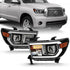 ANZO 2007-2014 Toyota Tundra Projector Light Bar H.L Black Amber(Led High Beam) (Halogen Version) - Striker Modified