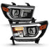 ANZO 2007-2014 Toyota Tundra Projector Light Bar H.L Black Amber(Led High Beam) (Halogen Version) - Striker Modified