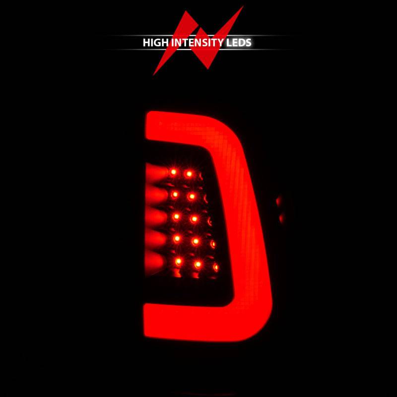 ANZO 2008-2016 Ford  F-250  LED Tail w/ Lights Bar Black Housing Smoke Lens - Striker Modified
