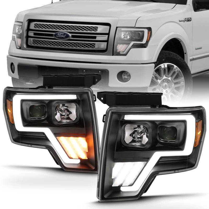 ANZO 2009-2013 Ford F-150 Projector Light Bar G4 Switchback H.L.Black Amber - Striker Modified