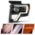 ANZO 2009-2013 Ford F-150 Projector Light Bar G4 Switchback H.L.Black Amber - Striker Modified