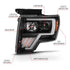 ANZO 2009-2013 Ford F-150 Projector Light Bar G4 Switchback H.L.Black Amber - Striker Modified