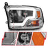 ANZO 2009-2018 Dodge Ram 1500/ 2500/ 3500 Crystal Headlights w/ Light Bar Chrome Housing - Striker Modified
