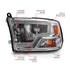 ANZO 2009-2018 Dodge Ram 1500/ 2500/ 3500 Crystal Headlights w/ Light Bar Chrome Housing - Striker Modified